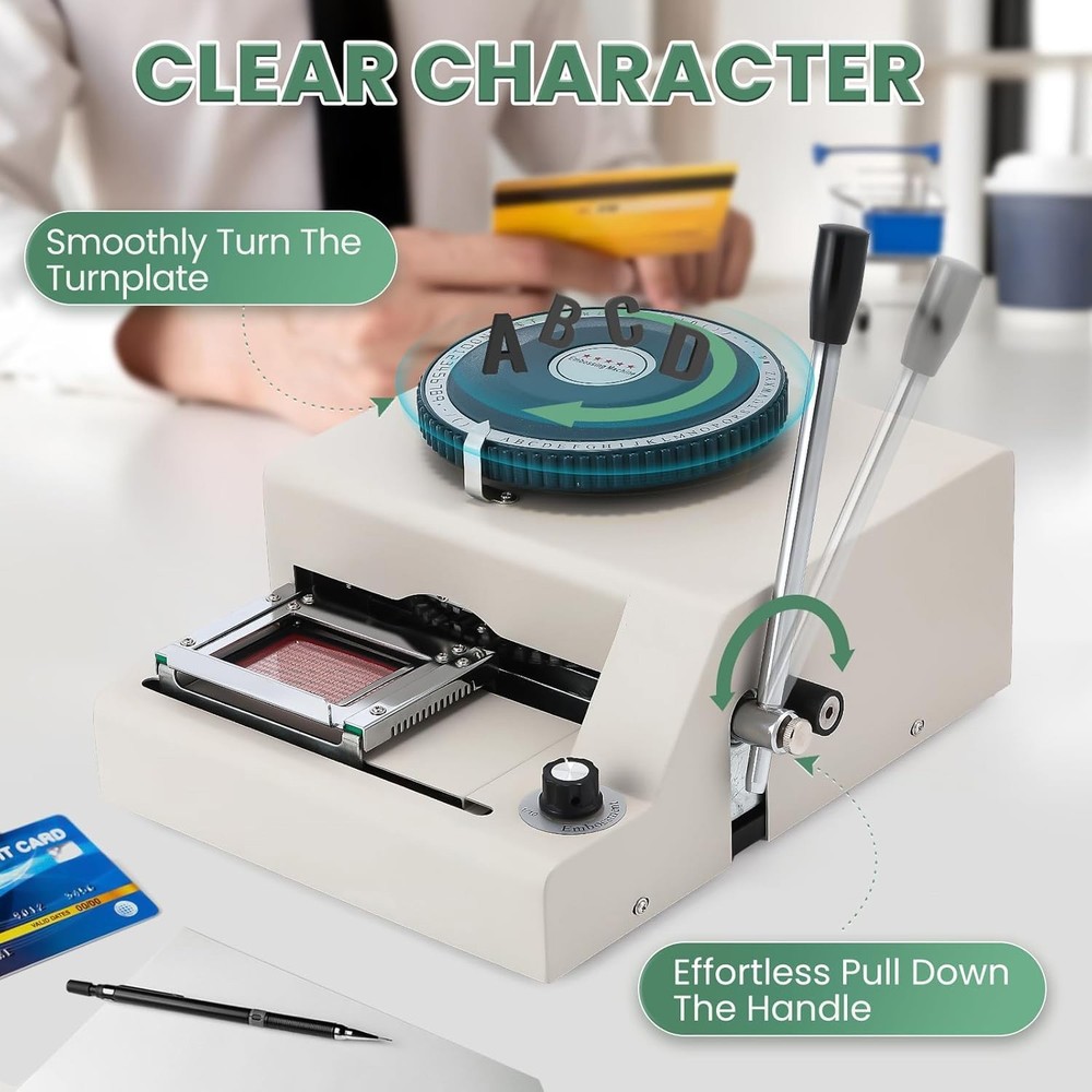 Embossing Machine 72-Characters Card Embosser Printer Code ID PVC Stamping Credi