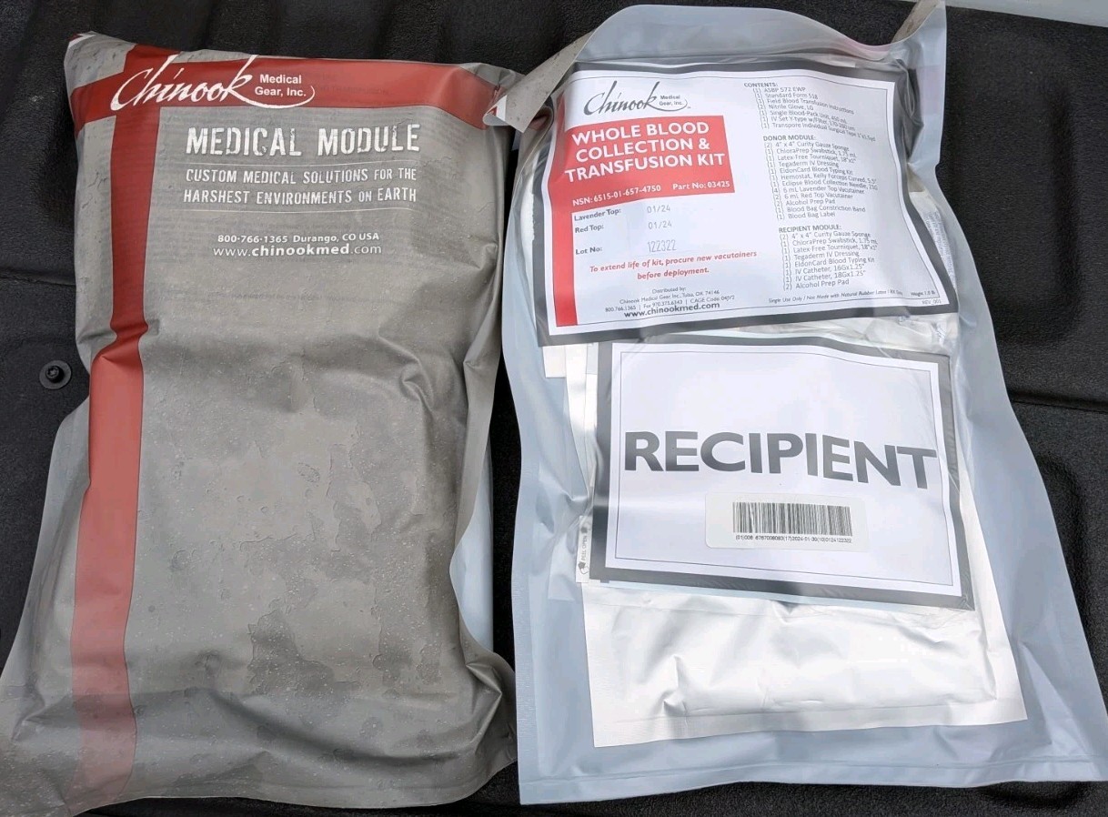 Lot Of 2 - Chinook Medical Gear Whole Blood Collection & Transfusion Kit 12/24