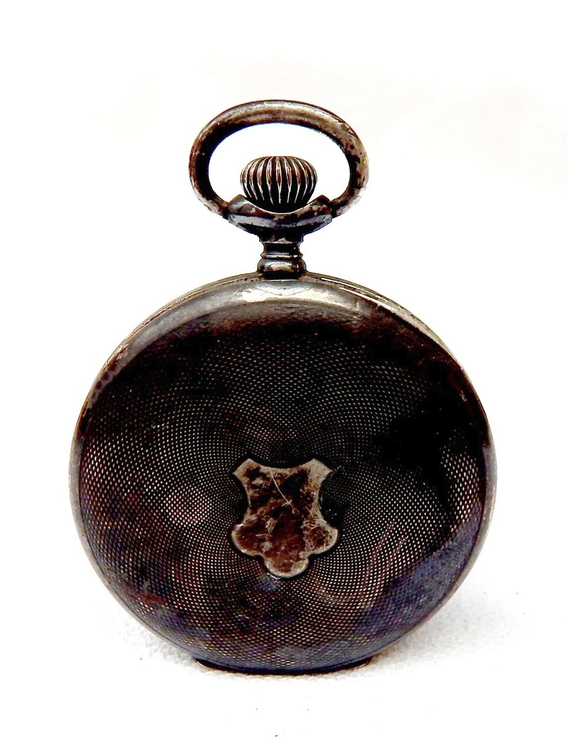 Pocket Watch Cronometro Escasany Dial Porcelain Case Silver 53mm 1910c Working