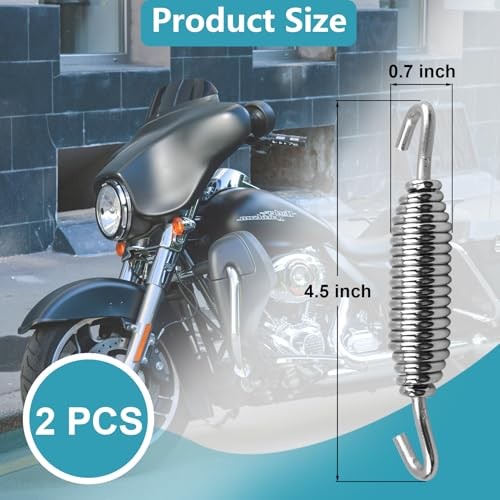 2 Pack Kickstand Spring, OEM 49725-07 Replacement, Motorcycle 2PCS-Silver