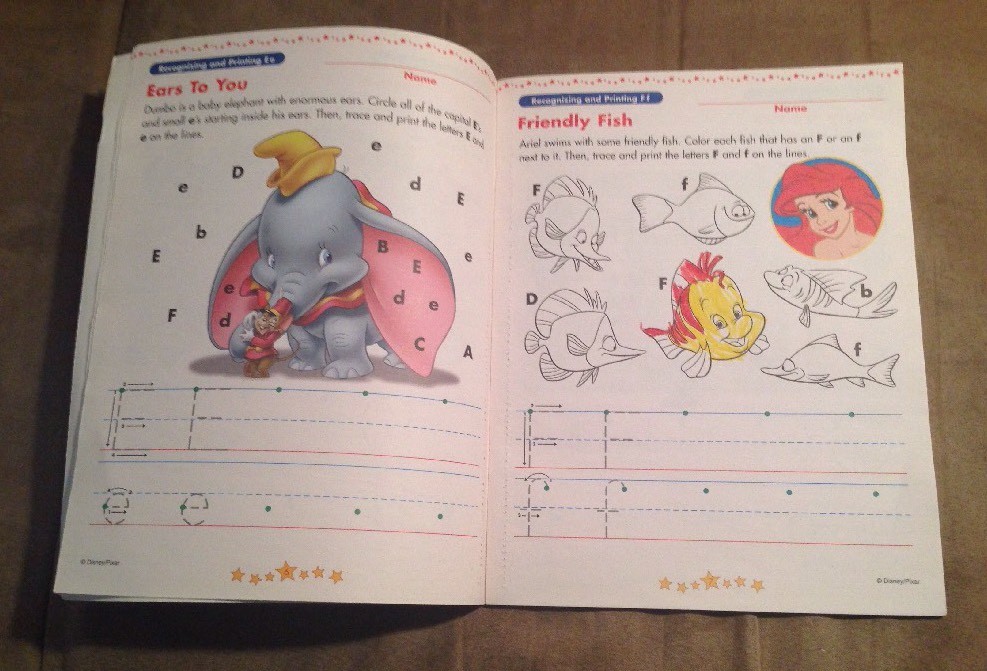 Two Disney Alphabet Handwriting Workbooks