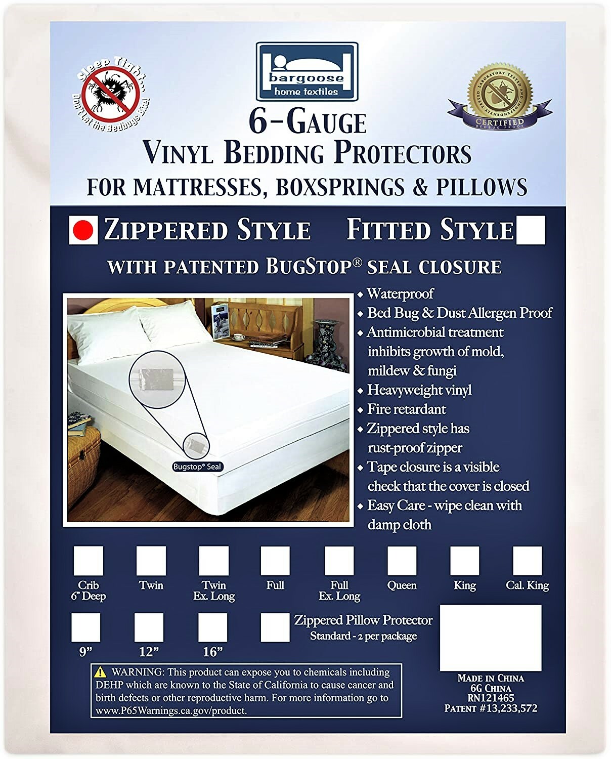 BEST! Waterproof BedBug Proof Allergen Zippered Vinyl Mattress Protector 4Size