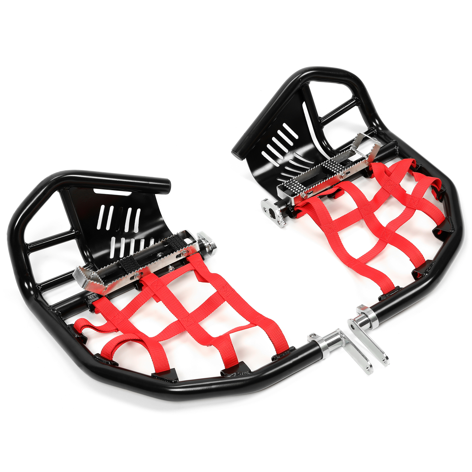 For Honda TRX 400EX 400X Nerf Bars Pro Peg Black Bars Red Nets Bar Heel Guard