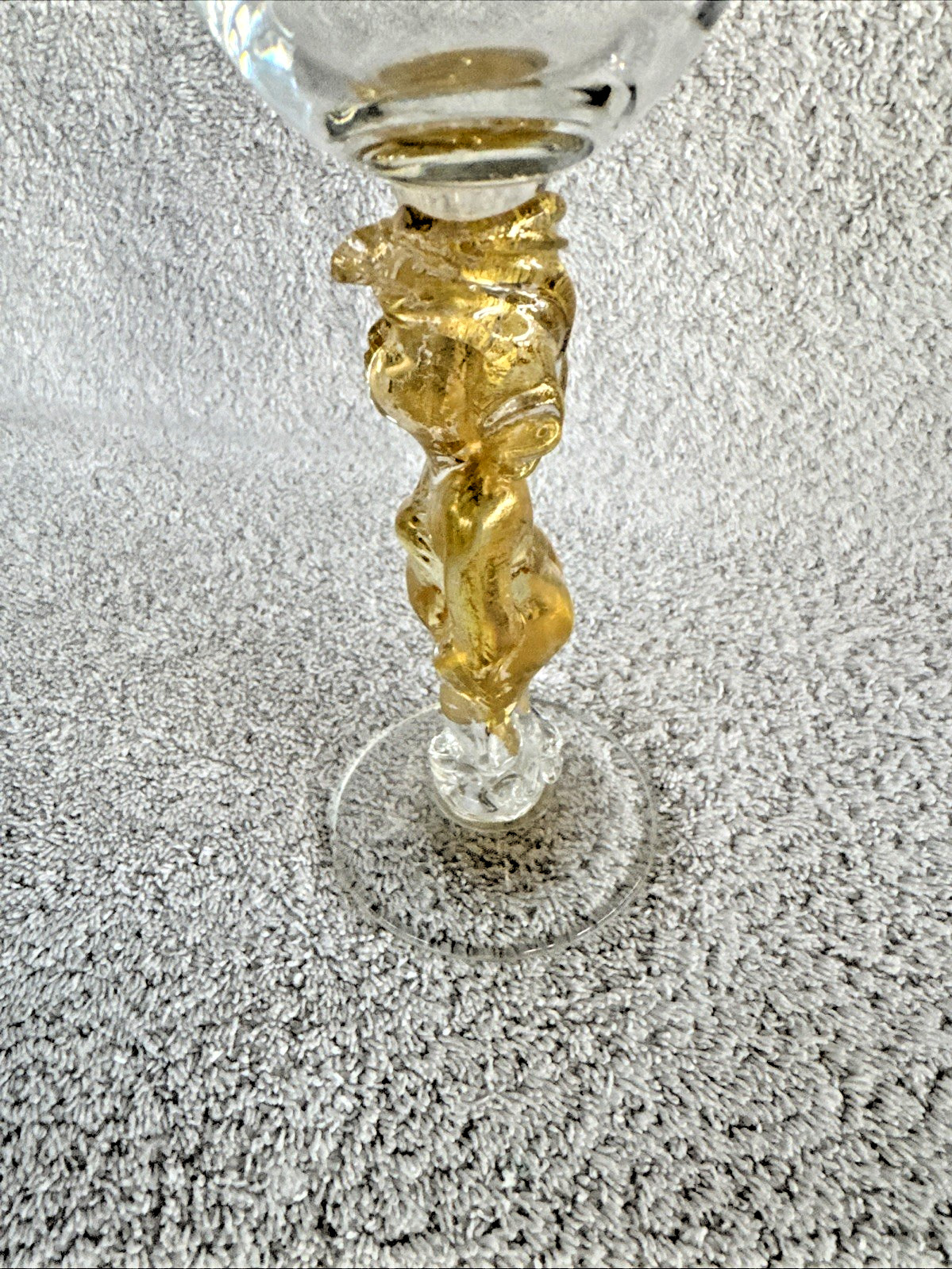 Gold Buddha Stem Glass Worshiping Goblet / Offering Goblet