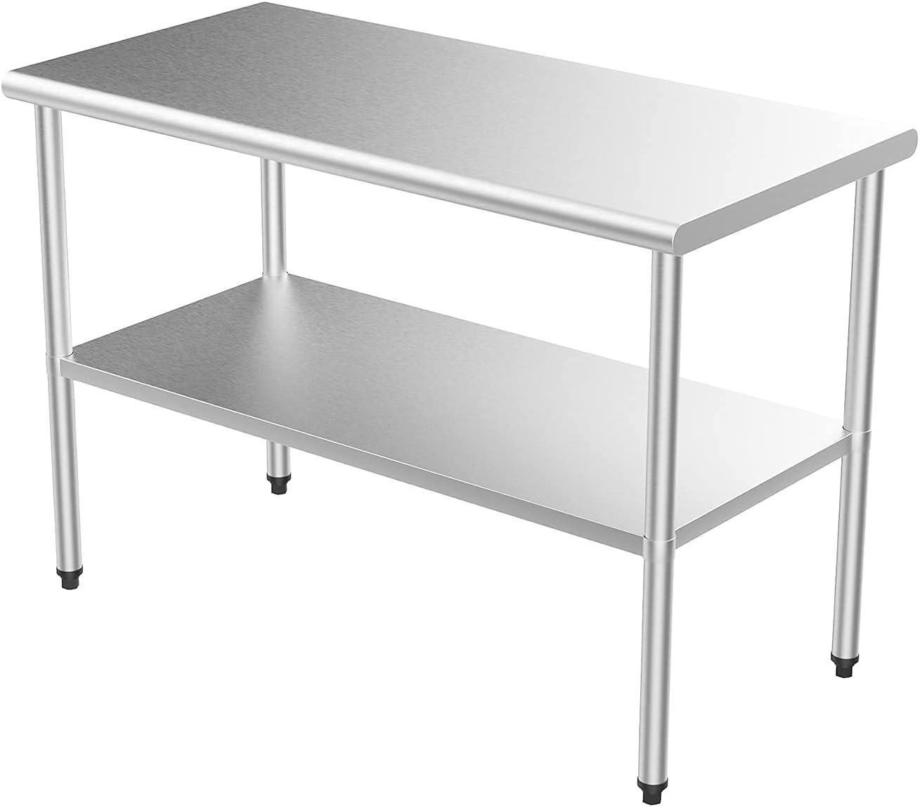 Heavy Duty 48'' x 24'' Stainless Steel Commercial Kitchen Prep Table for Hotel