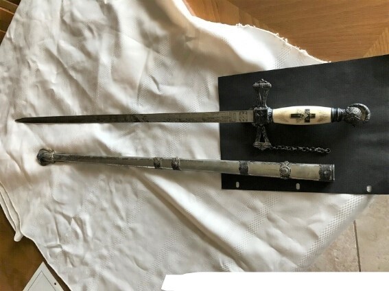 FRATERNAL LODGE SWORD & SCABBARD CIRCA 1870'S