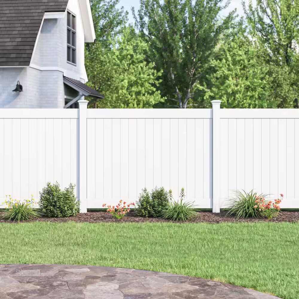 2 Pack 1.02x1.379x59.5 In White Vinyl Fence U-Channel Durable Easy Install New