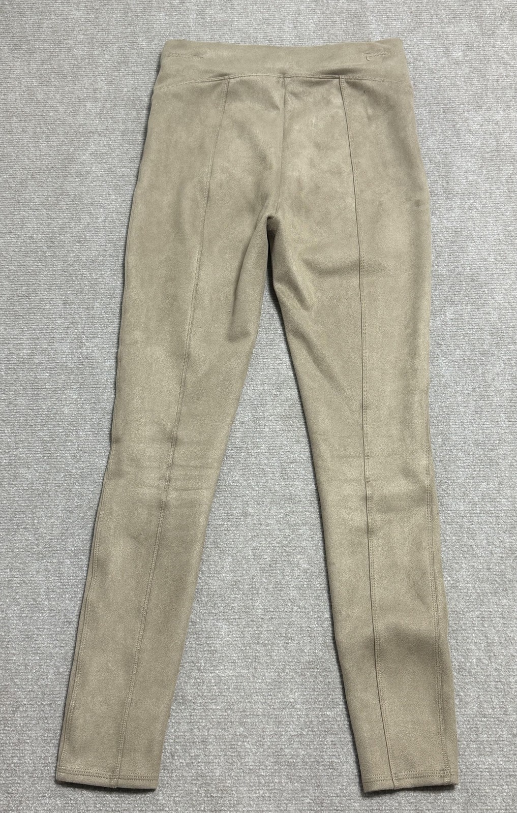 Spanx Pants Womens Small Tan Faux Suede Leggings Pull On High Rise Shaping