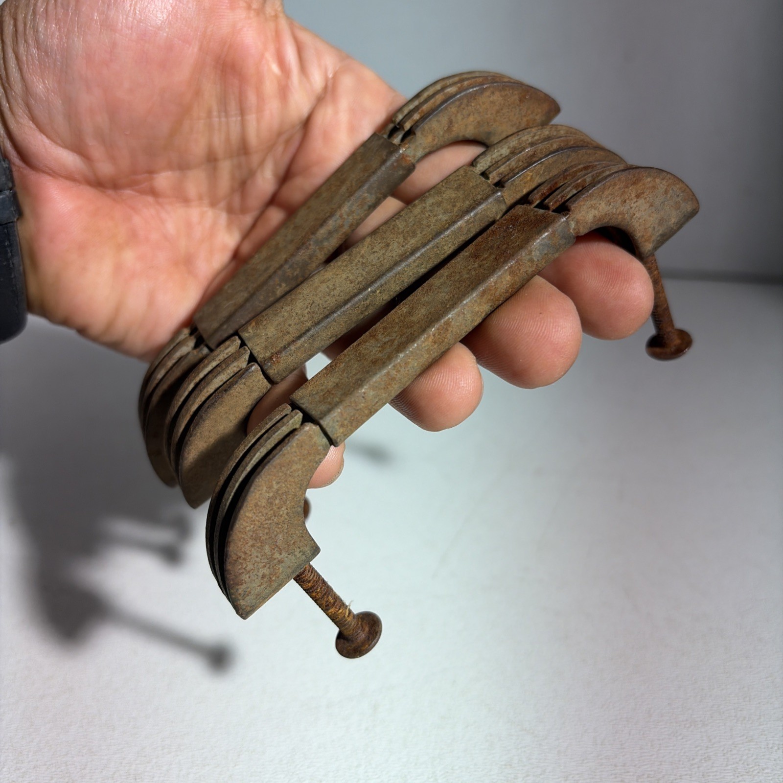 Vintage Art Deco Mid Century Modern Rustic Drawer Pulls Handles Set Of 3