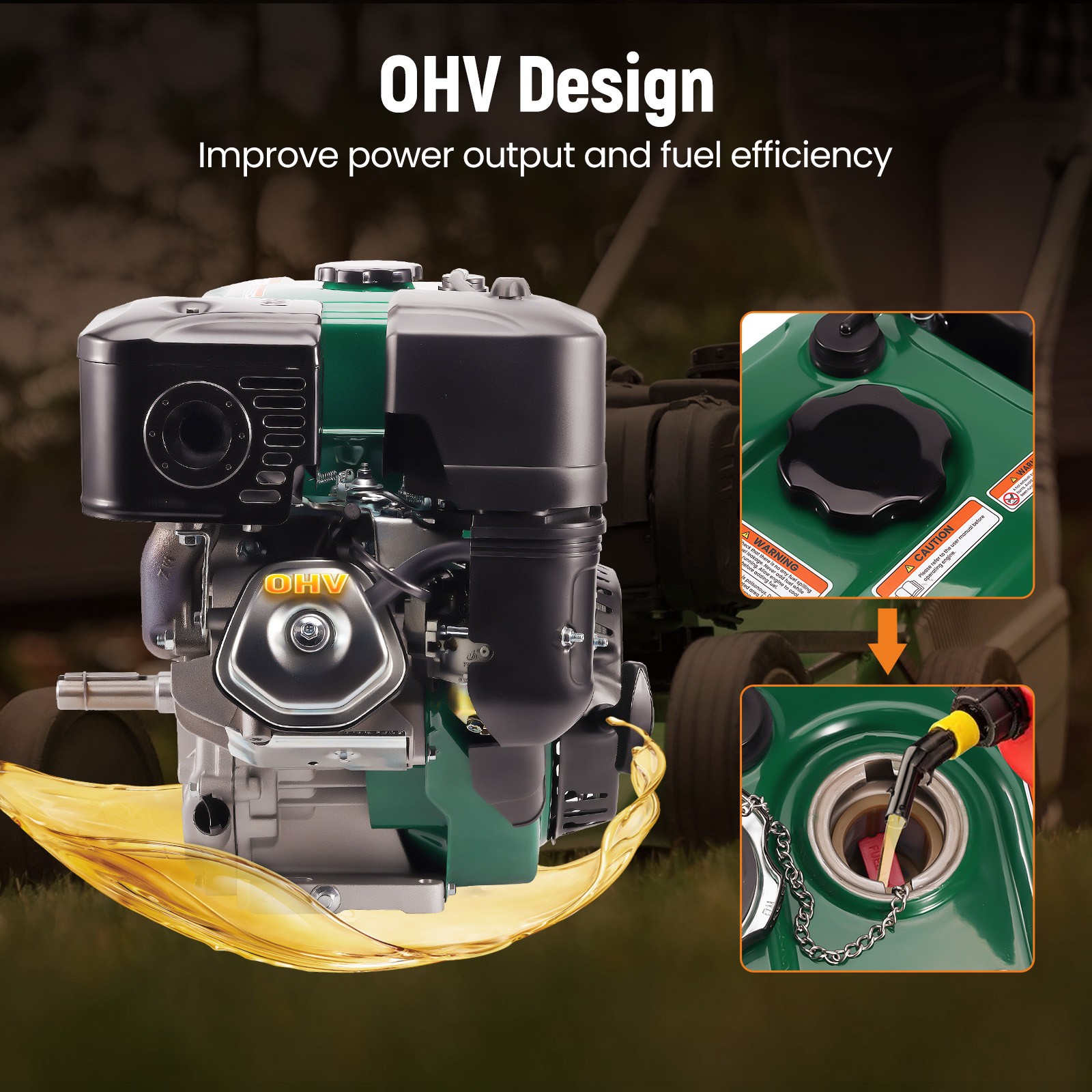 Engine OHV Horizontal Gas Engine Motor 420cc 15HP Electric Start Water Pumps