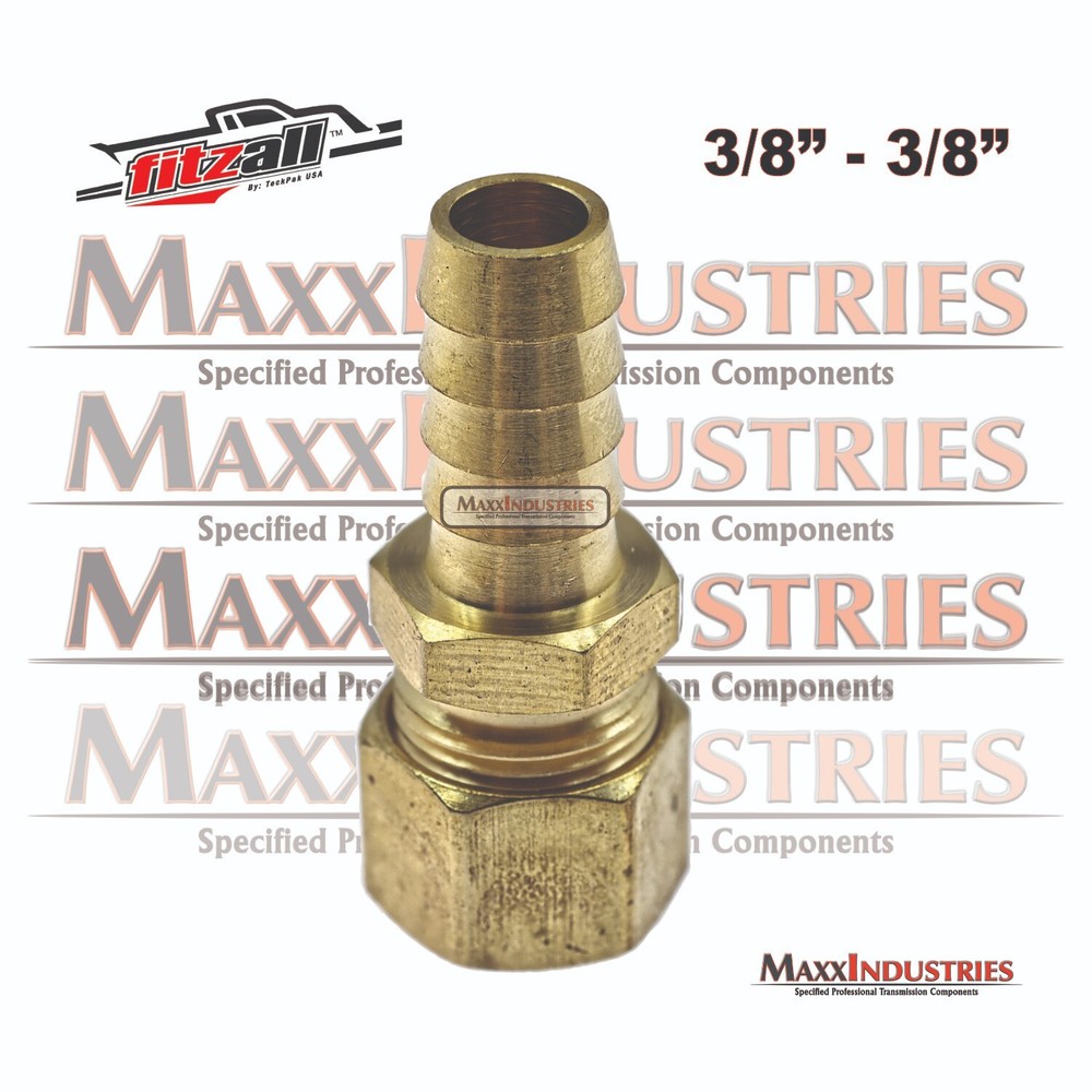 Automatic Transmission Cooler Line Fitting 3/8" Compression Brass Barbed