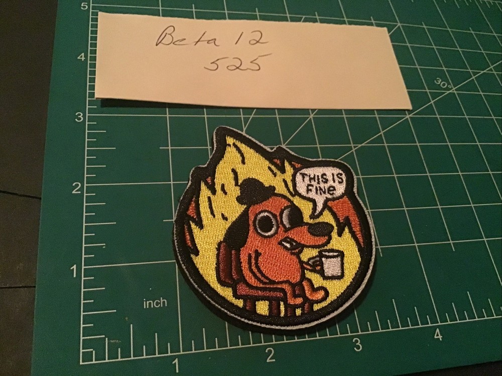 Tactical PVC Patch - This is Fine Patch - Hook Loop Funny Morale Patch