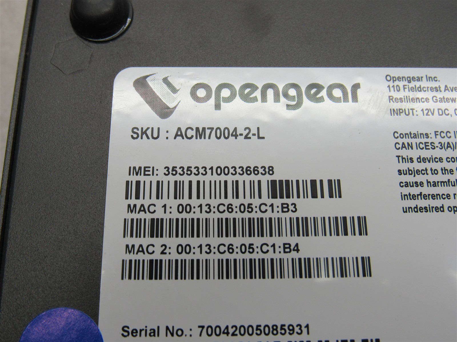 Opengear ACM7004-2-L Ethernet LTE Resilience Gateway with Adapter