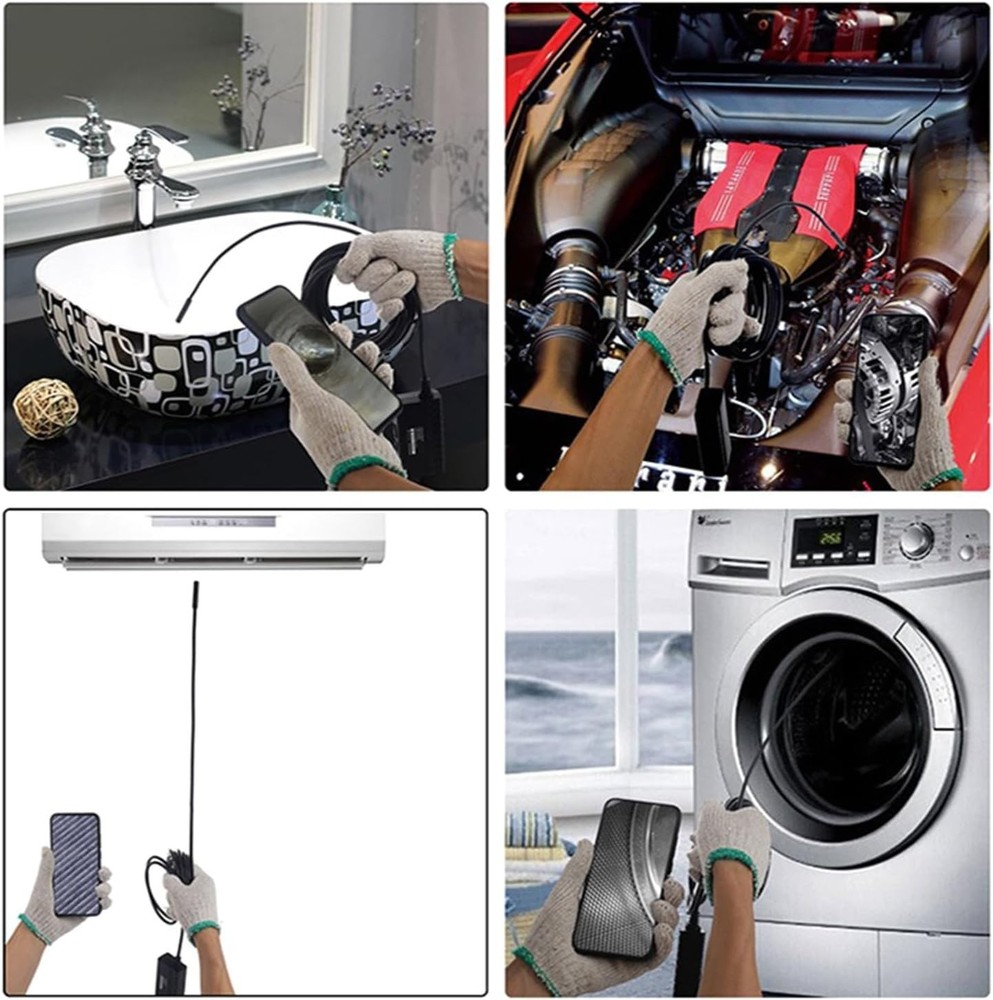 Expert-Grade Waterproof Endoscope Camera with 6 Adjustable LED Lights – 2M