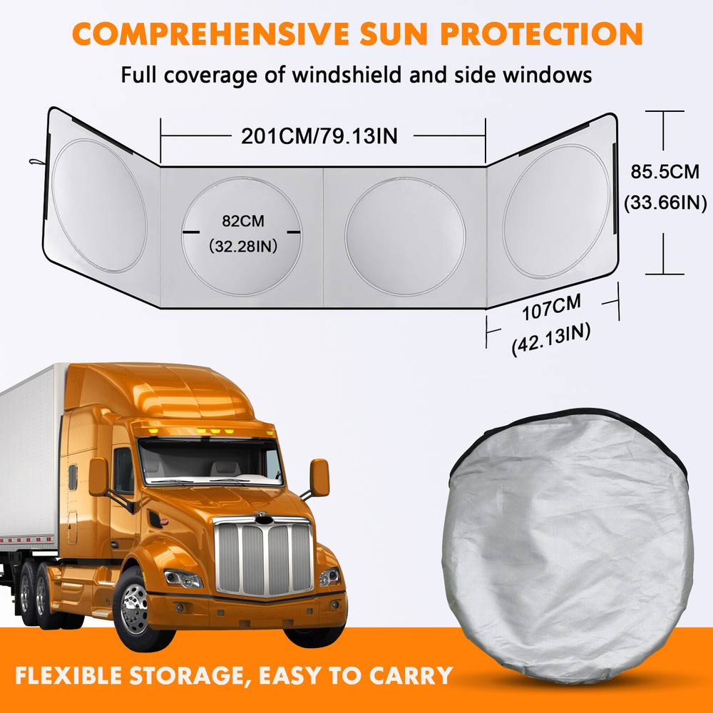 For Ford E-Transit E-250 Cargo Van Large Windshield Side Window Sun Shade Cover