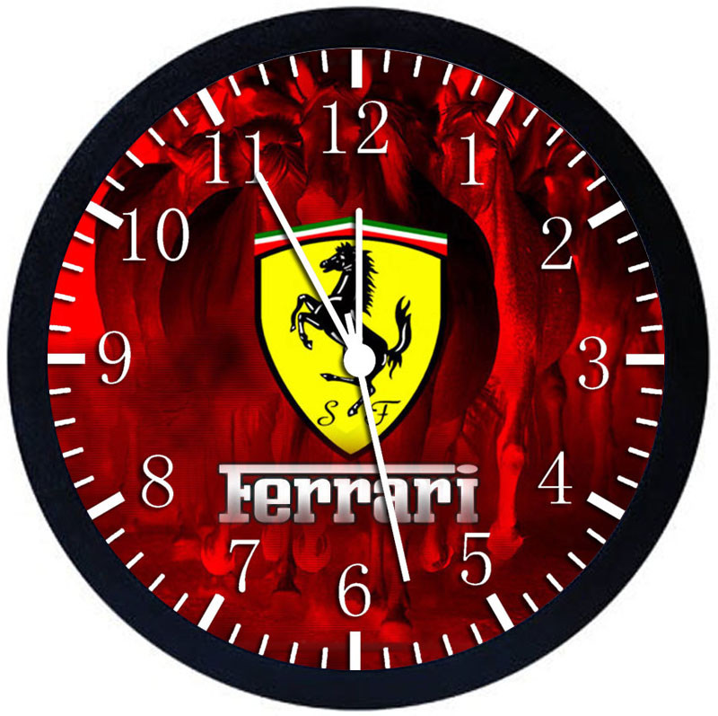 Super Car Ferrari Black Frame Wall Clock W442