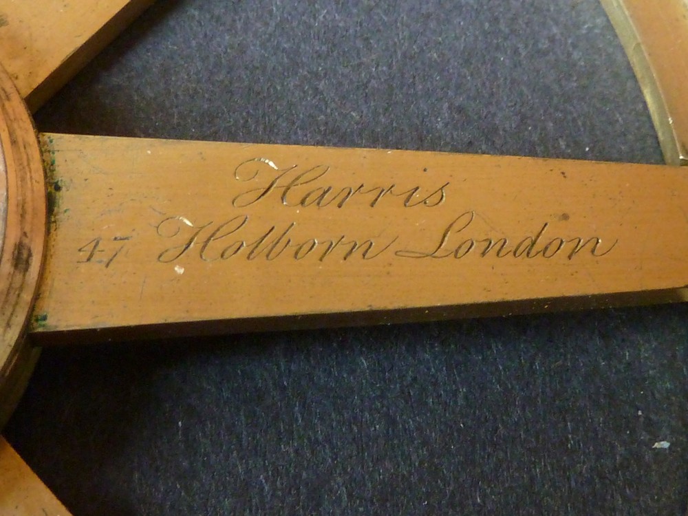 Small Plotting Protractor Harris 17 Holborn London Marking Compass 1835 Antique