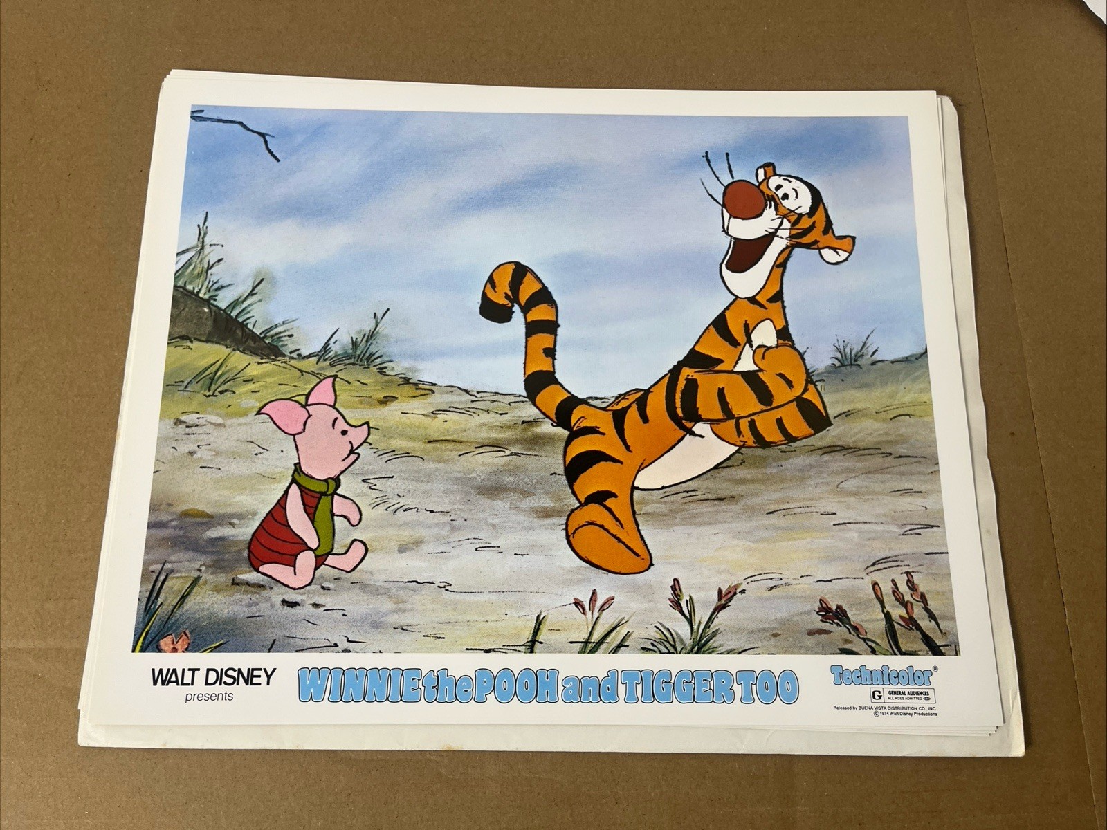 WINNIE POOH TIGGER TOO 1974 ORIGINAL DISNEY LOBBY CARD SET OF 6 11X14", NEW MINT