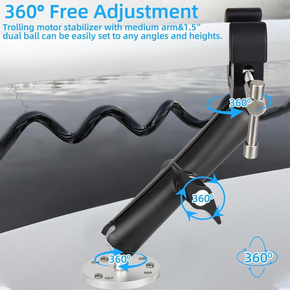 Trolling Motor Stabilizer Mount Support Reduces Vibration