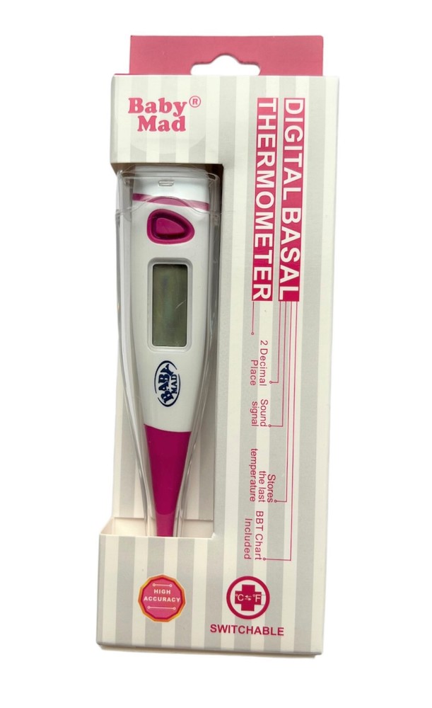 10 x OVULATION PREDICTOR TEST TESTS KIT & 1 x BASAL BBT THERMOMETER CHART + CASE