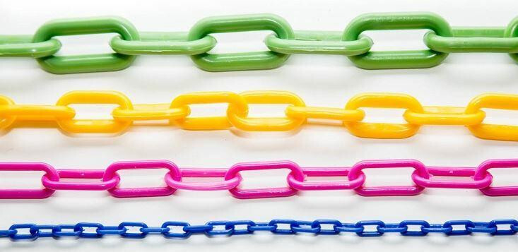 Assorted 36-Inch Colored Plastic Chain Bird Toy Making Craft Part Projects