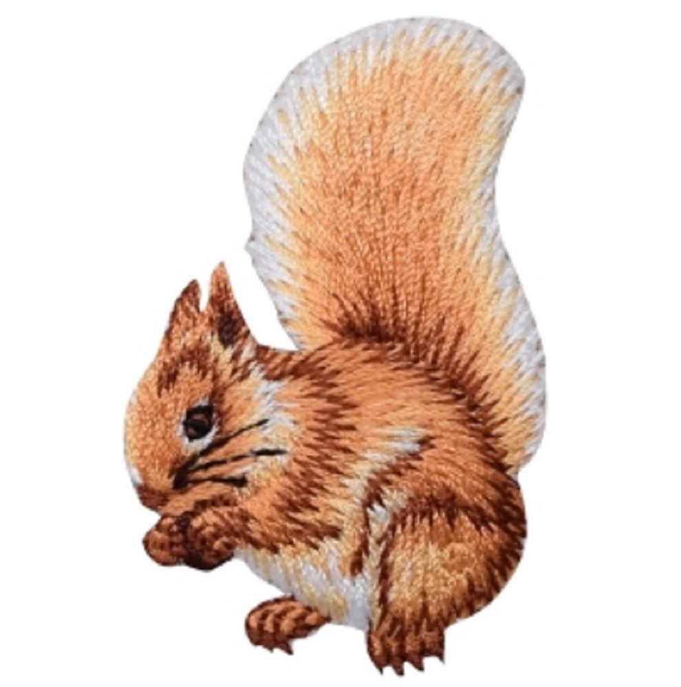 Squirrel Applique Patch - Animal Badge 2.25" (Iron on)