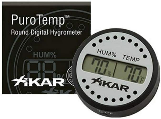 Xikar PuroTemp Round Digital Hygrometer, Accurate, 10-Second Refresh Rate