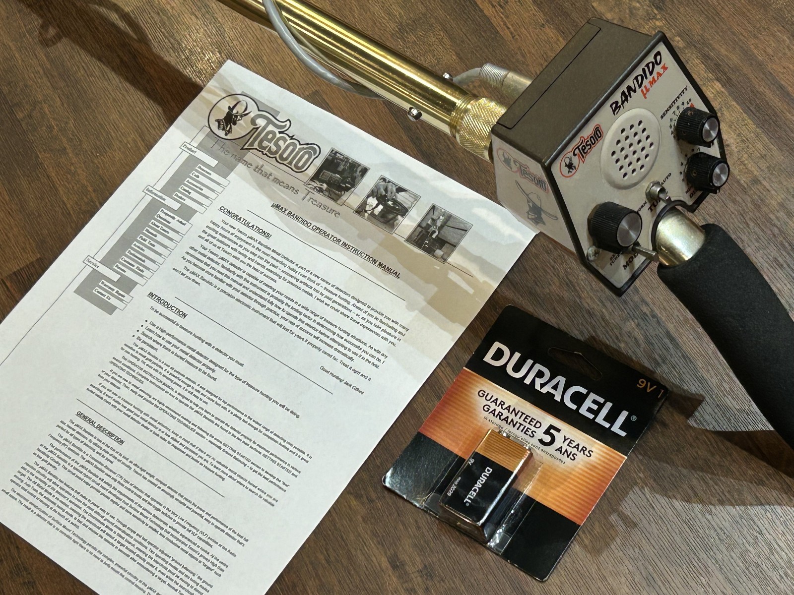 Tesoro BANDIDO uMAX (Bandido MicroMax) Metal Detector w/ 8" Coil, Manual -Nice!