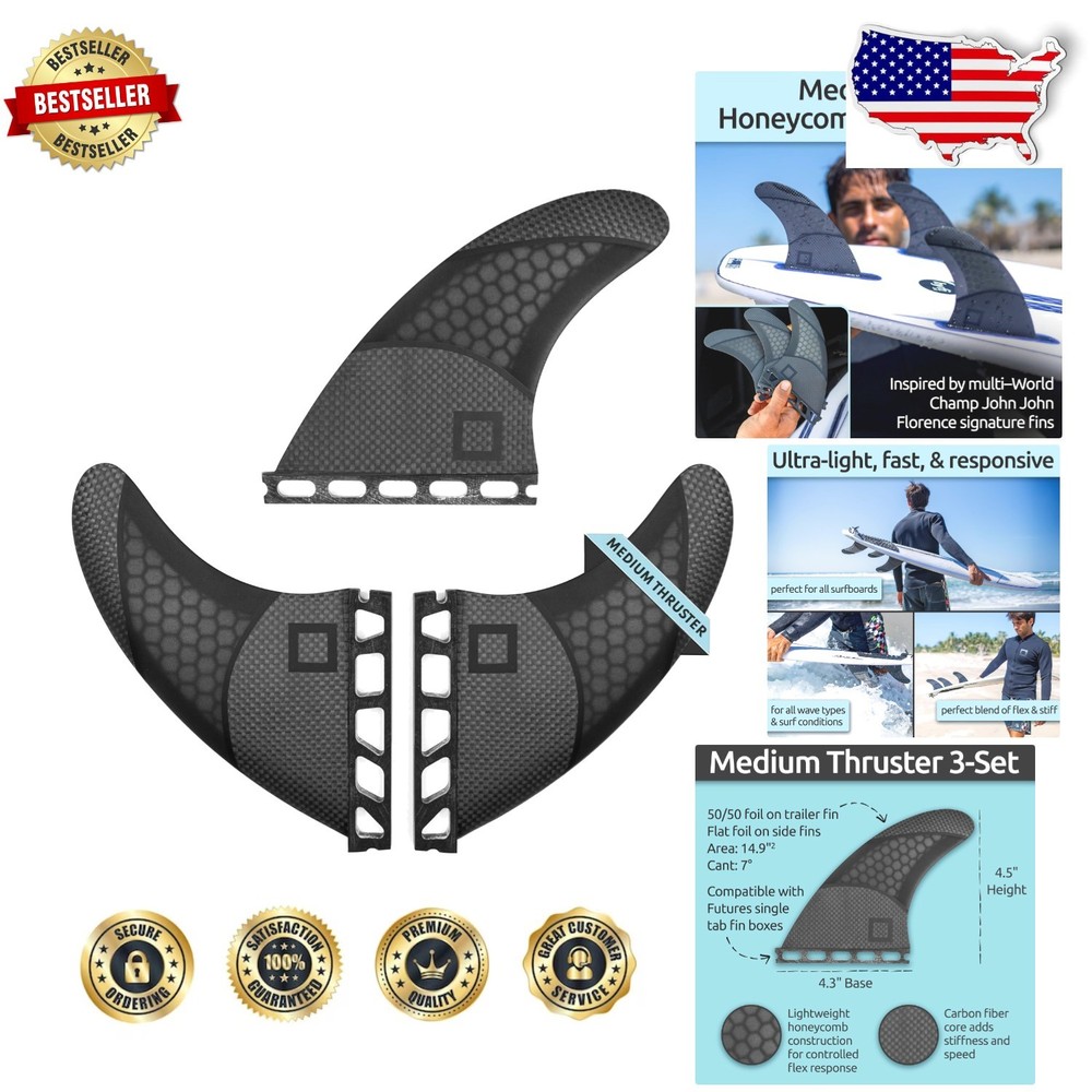 Surf Fins Futures Single Tab Honeycomb Lightweight Performance