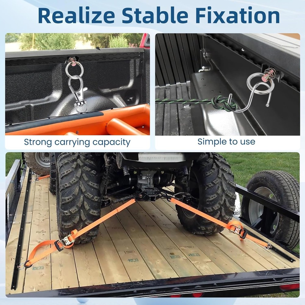 Pack L Track Tie Down System, Includes Black Anodized Aluminum L-Track 4ft 4