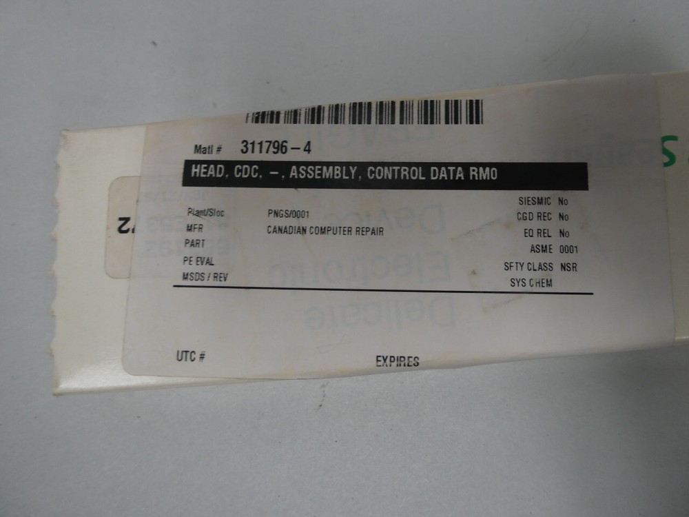 Control Data Corp 75010102 Head Arm Assembly