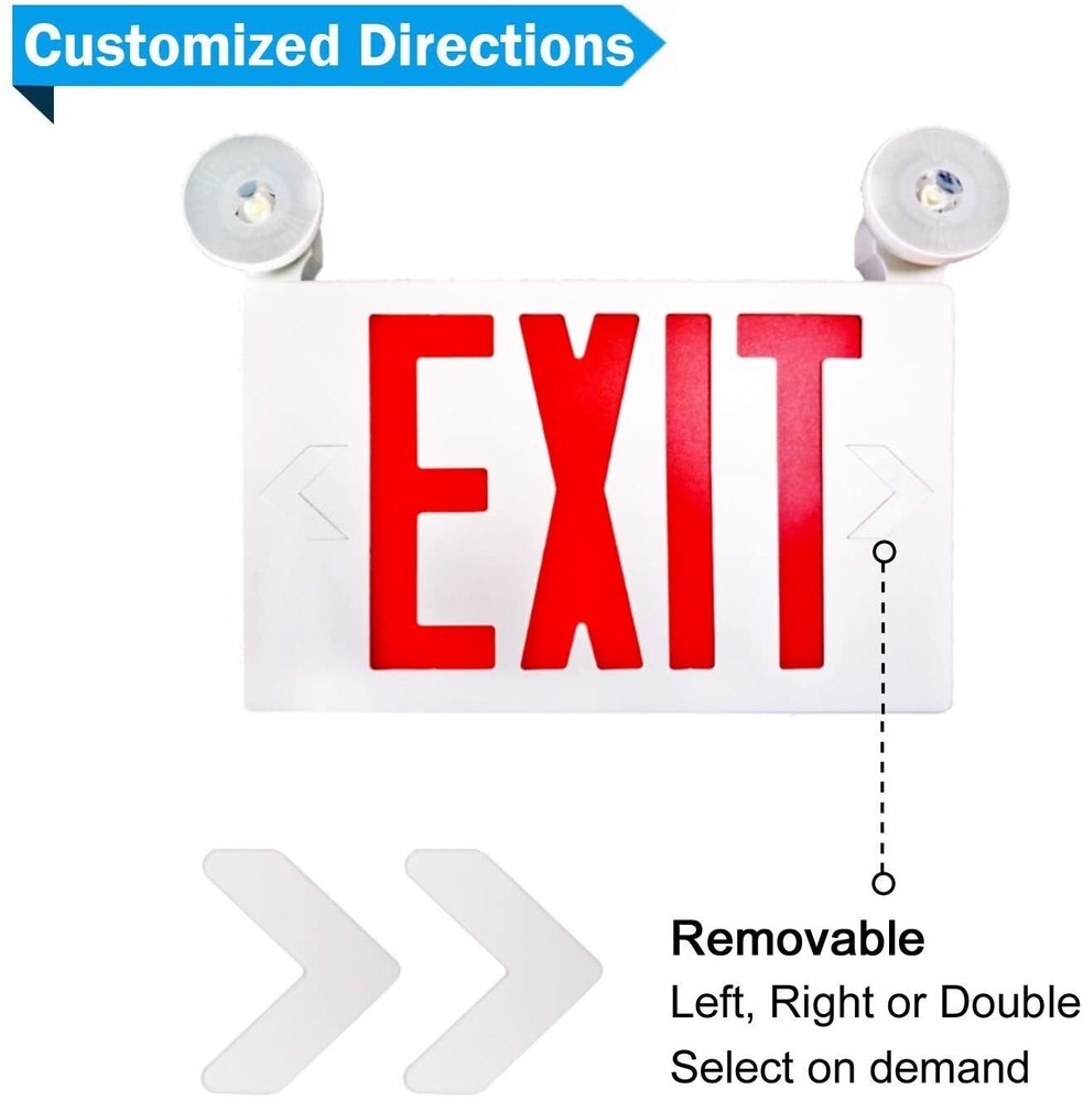 UL924 Listed -12 PACK Red led Emergency Exit Light Sign with Battery Backup Set