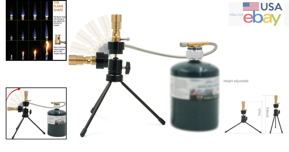 Universal Design Propane Burner with Variable Flame and Easy Height Adjustments