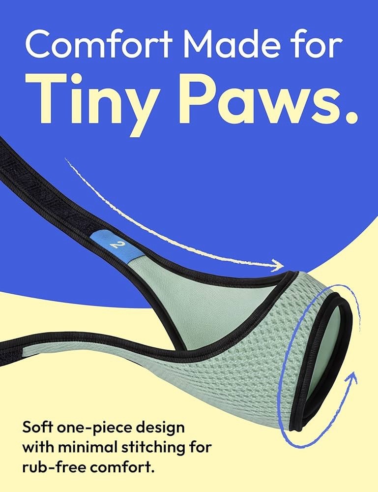 Small Dog Muzzle Grey Green – Soft Breathable Mesh Adjustable, 4.3” x 0.8”
