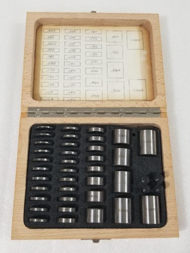 Micrometer Calibration Disc Standard Set Wooden Case Precision Metrology
