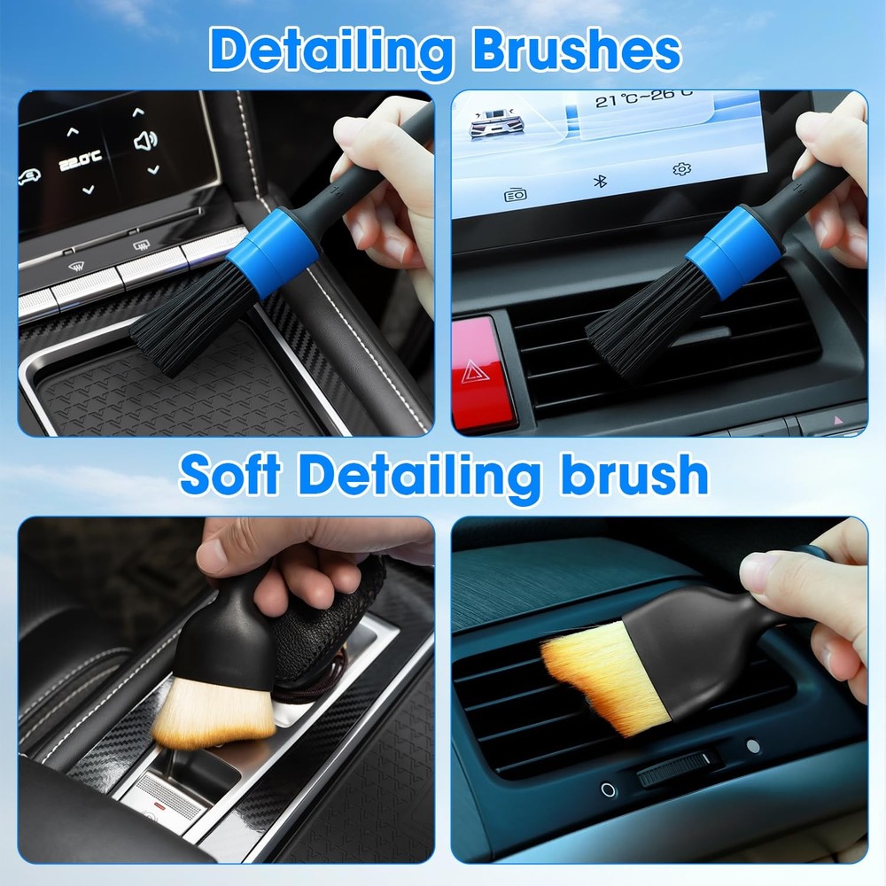 Windshield Cleaner Tool, Car Interior Cleaning Kit with Extendable Handle and...