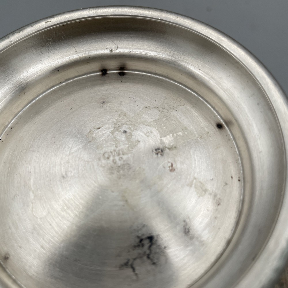 Towle Silversmiths Teal Green Enamel Footed Bowl Silverplated 5002 Vintage 6"