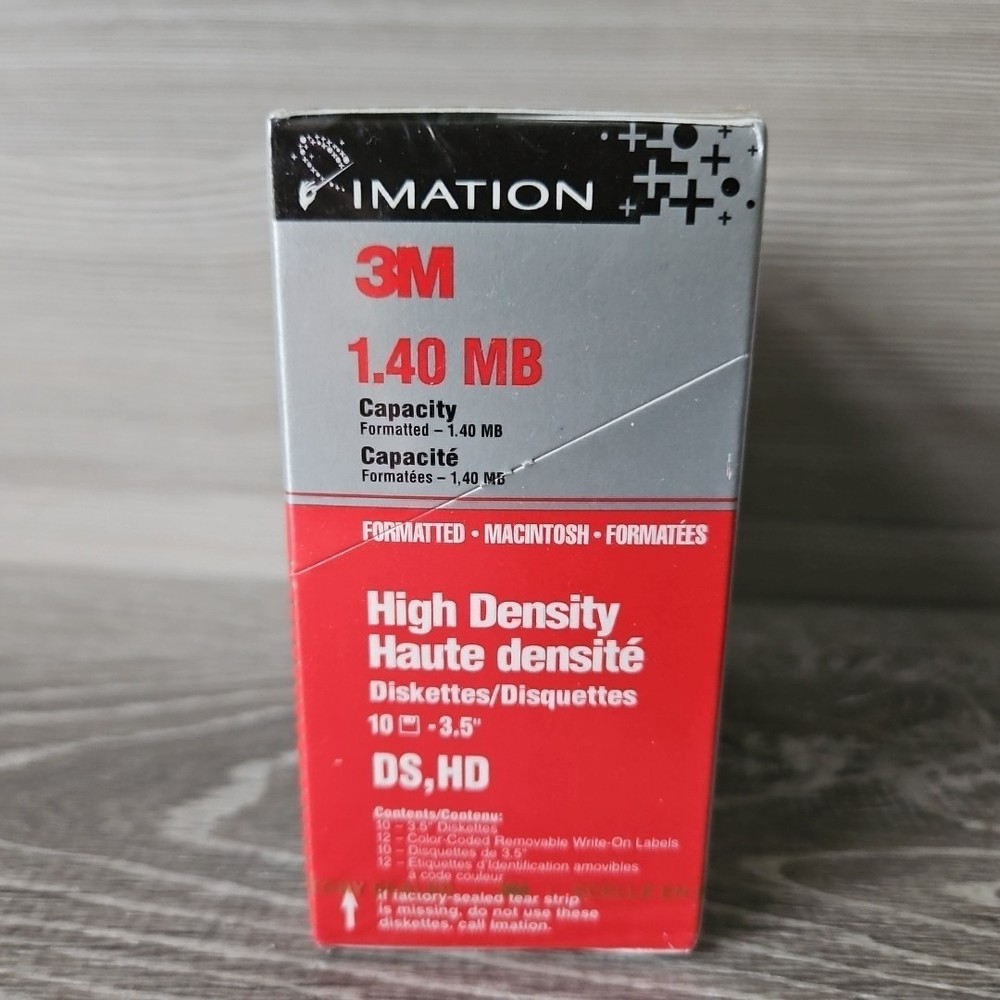 3M DSHD Diskettes Double Sided High Density 3.5" 10Pk Floppy Disk New Mac Format