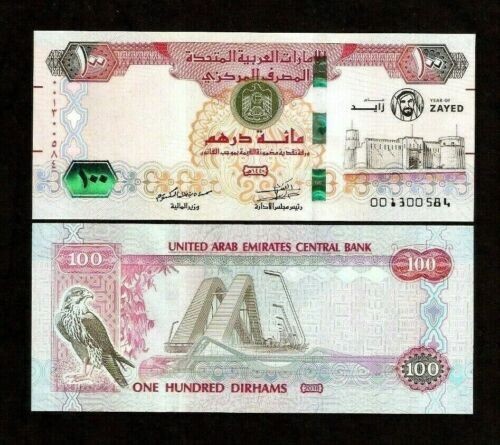 United Arab Emirates 100 DIRHAMS P-34 2018 UAE Commemorative UNC 15th Zayed NOTE