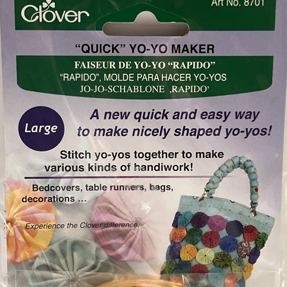 Clover "Quick" Yo-Yo Maker-Round 1-3/4" Large #8701 New Method With Instructions