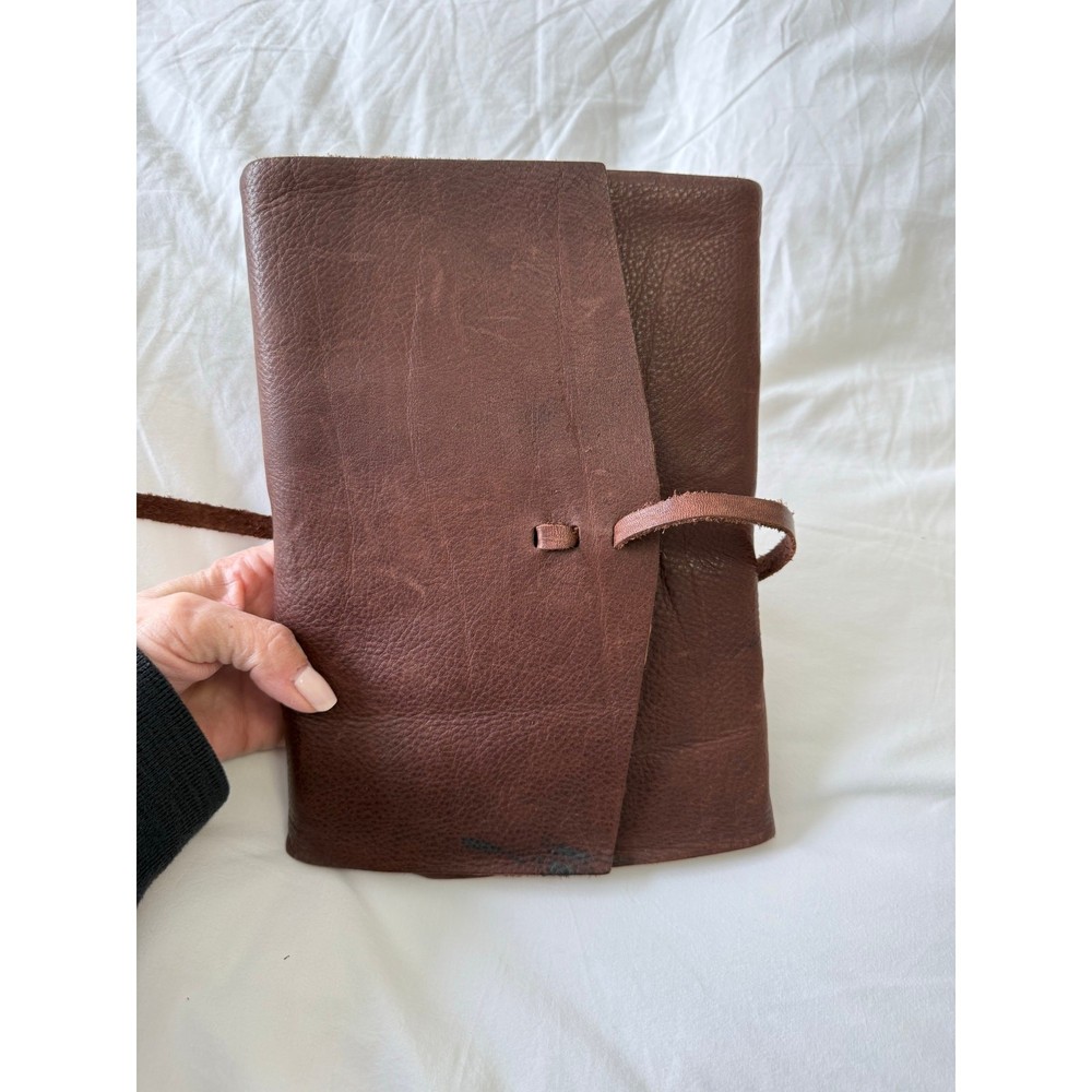 Distressed Leather Cover Brown Blank Journal Diary | DIY Binding Project