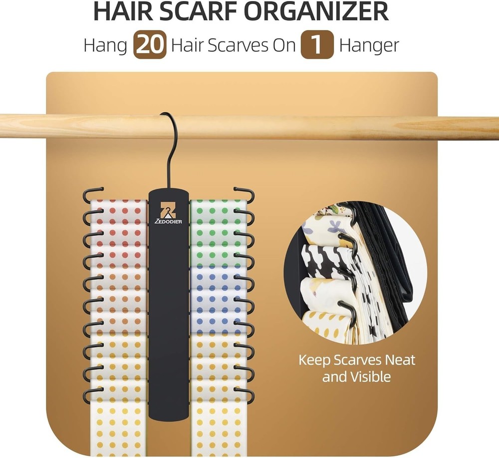 2 Pack Tie Hanger With 40 Hooks Space Saving Necktie Organizer Large Black