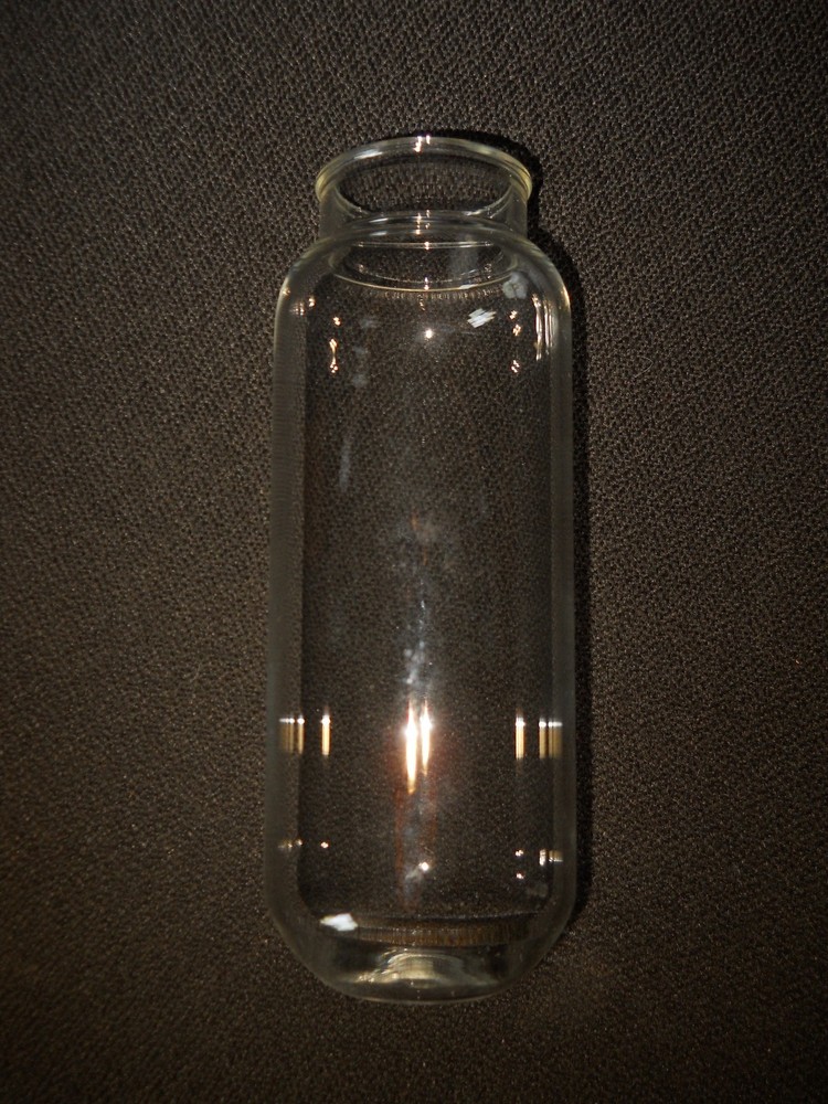 Glass Cylindrical Flat Based Storage Bottle, 13cm Height, 6.5cm Diameter