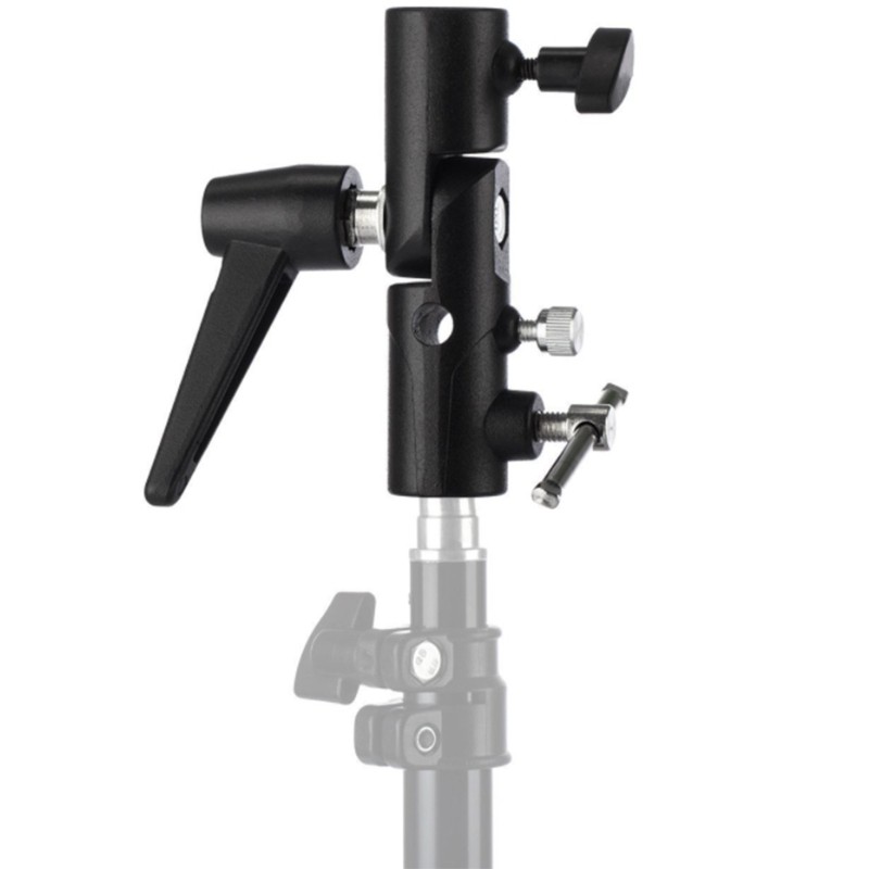 Flash Bracket H-Type Holder Adapter Light Stand Swivel Mount Umbrella Softbox