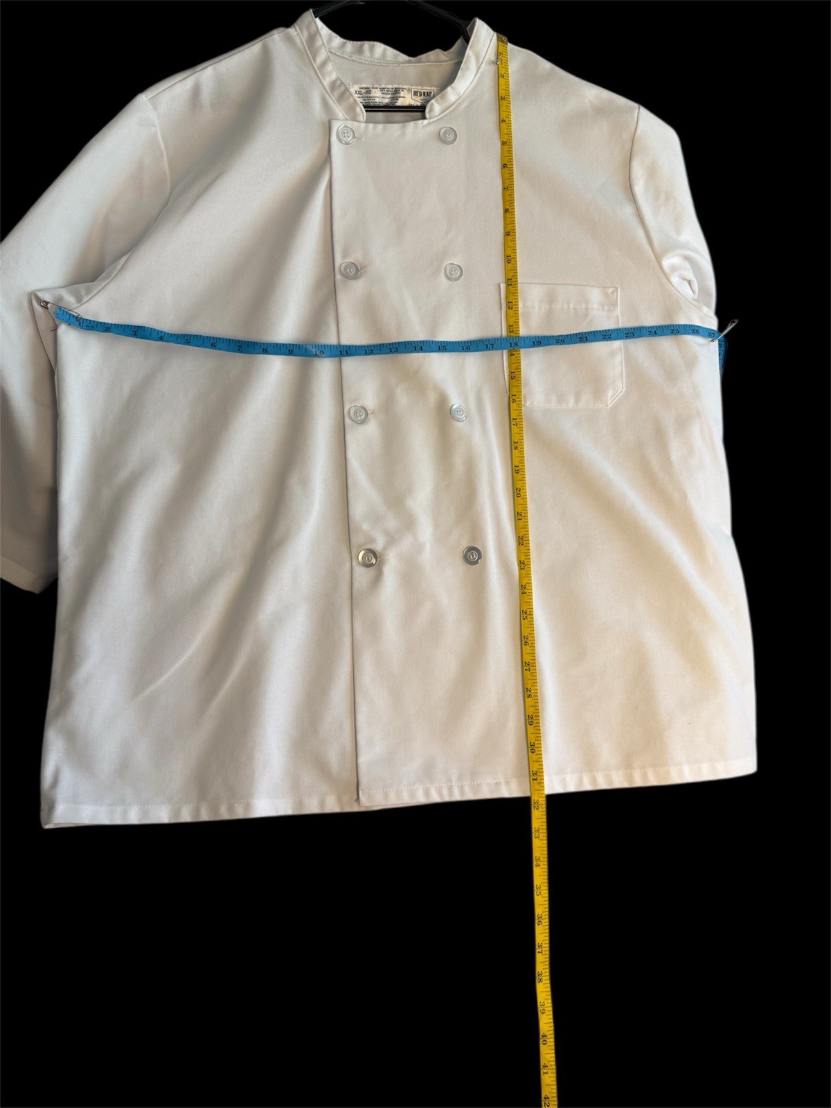 Red Kap Eight Pearl Button Chef Coat comfort & Longevity Mandarin collar Pre-LOV