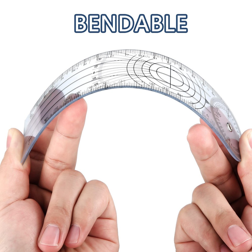 2 Pcs Plastic Goniometer Quick Protractor Clear Angle Finder Ruler with 7 Inc...