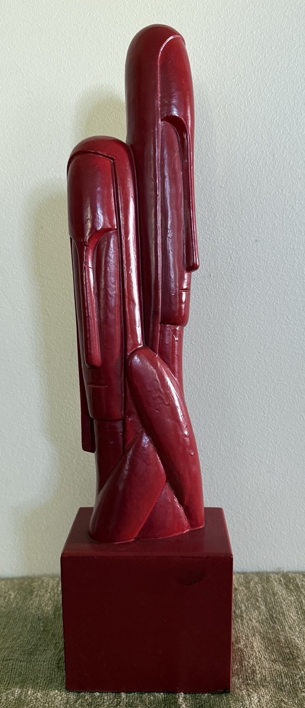 Rare Nikita Karpenko Museum Pieces Inc Abstract Red MCM Double Headed Sculpture