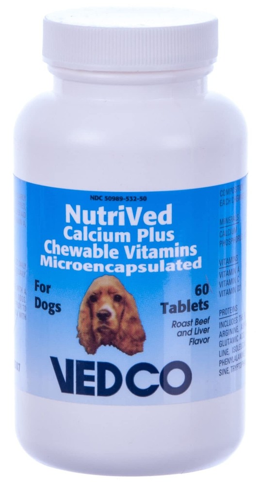 Nutrived Calcium Plus CHEWABLE Vitamins MICROENCAPSULATED for Dogs 60