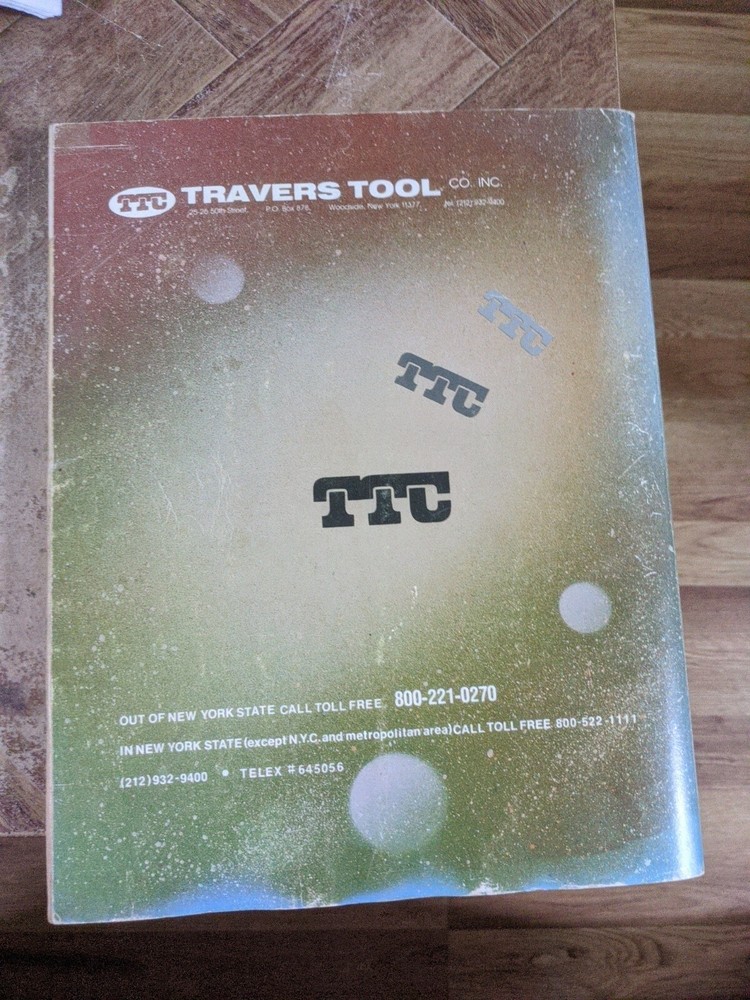 TRAVERS TOOL CO CATALOG NUMBER