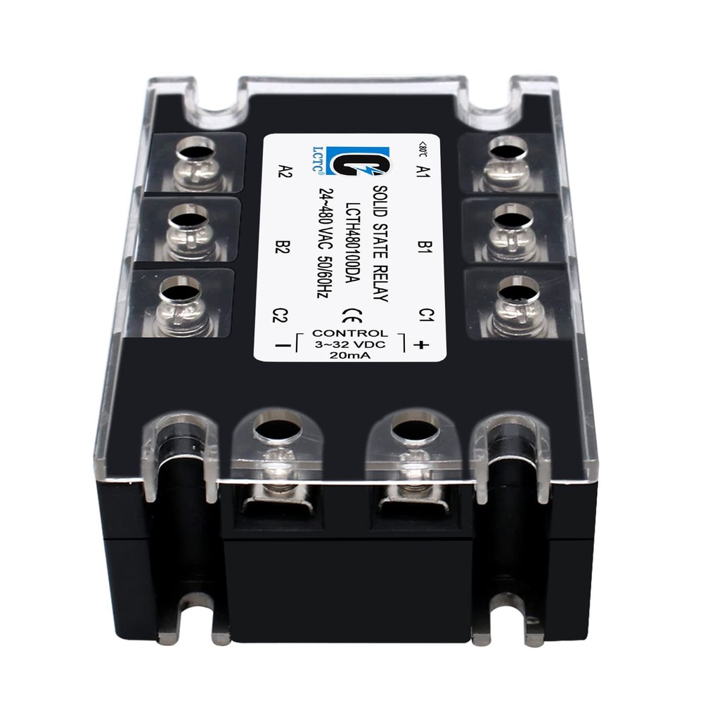 SSR100DA 3 Phase Solid State Relay 100A DC To AC 332VDC 24480VAC Switch
